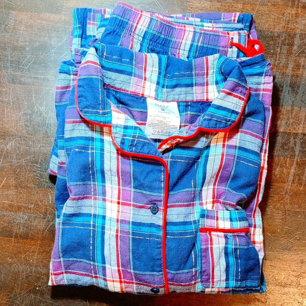 Serra Purple Plaid Pajama Set | Size M